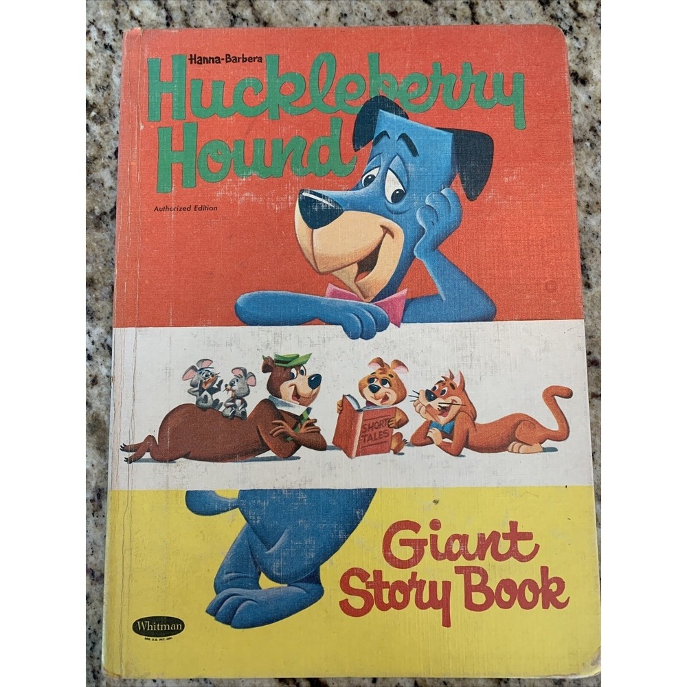 Vintage 1961 Huckleberry Hound Giant Story Book Whitman Hanna-Barbera Yogi Bear
